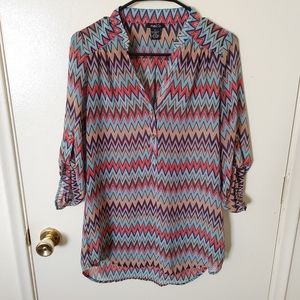 Rue 21 Chevron striped 3/4 sleeve blouse